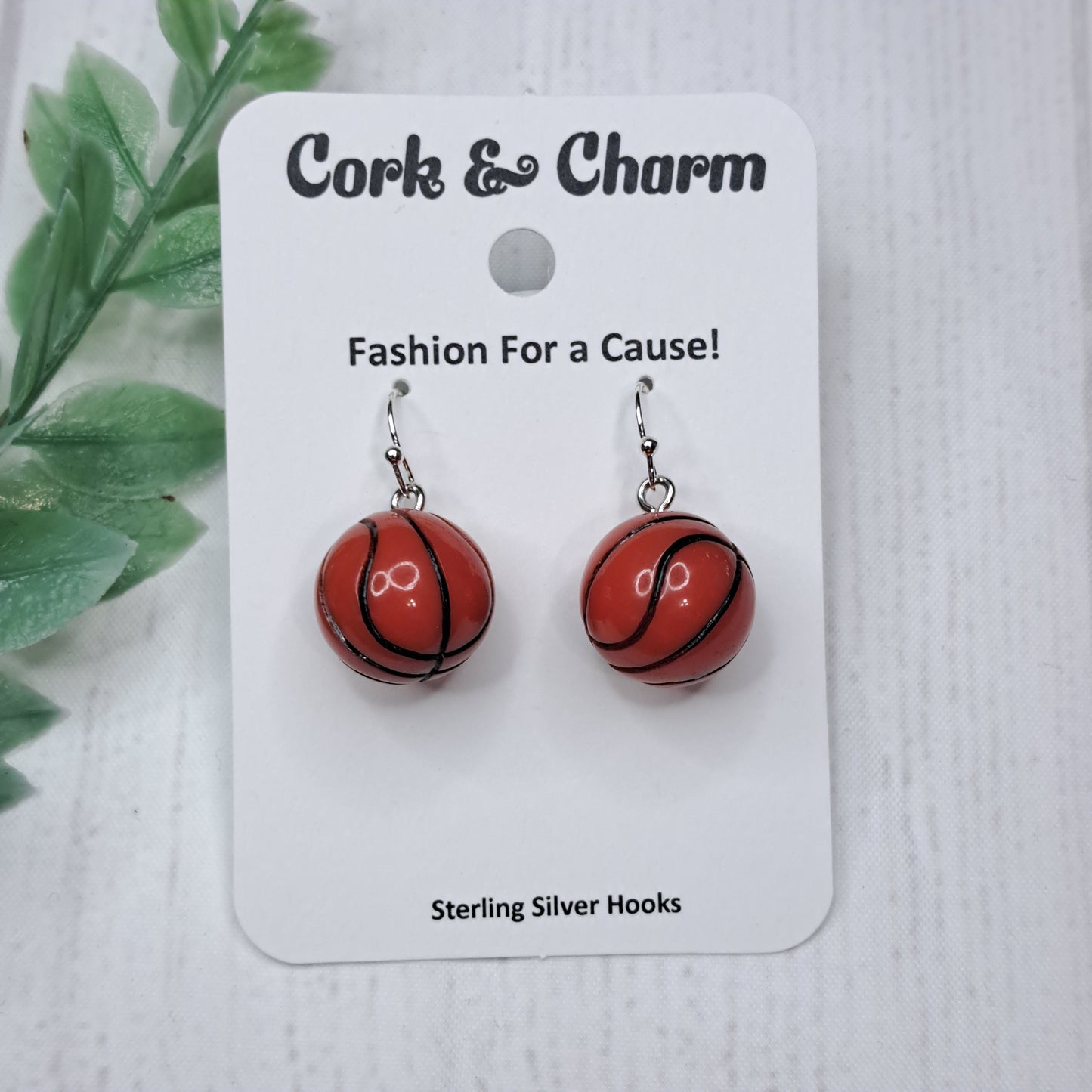 Basketball 3D Sterling Silver Earrings