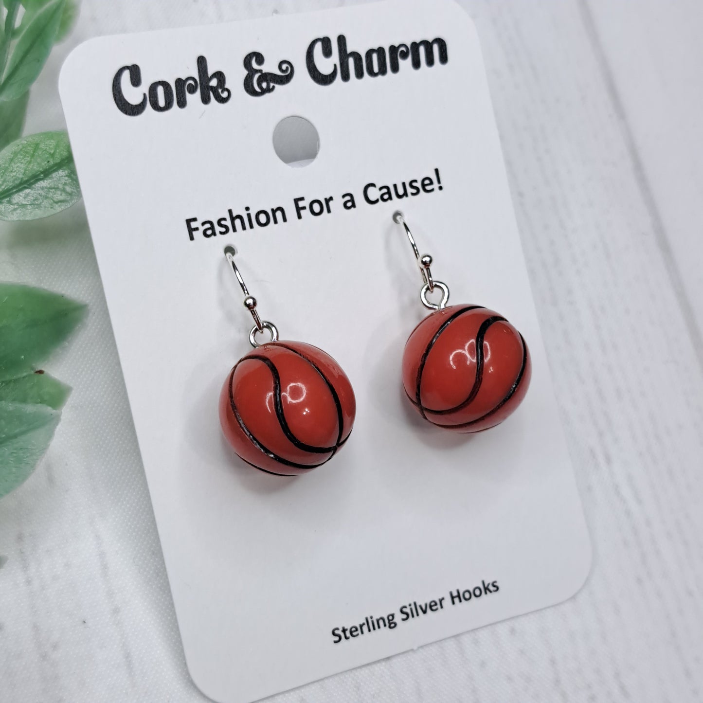 Basketball 3D Sterling Silver Earrings