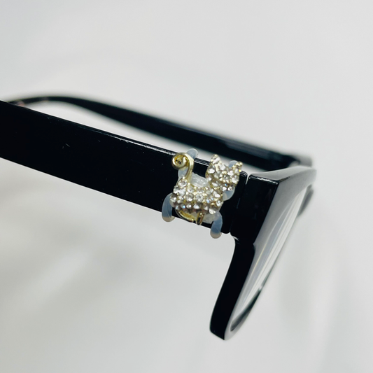 White and Silver Rhinestone Cat EyeDeco