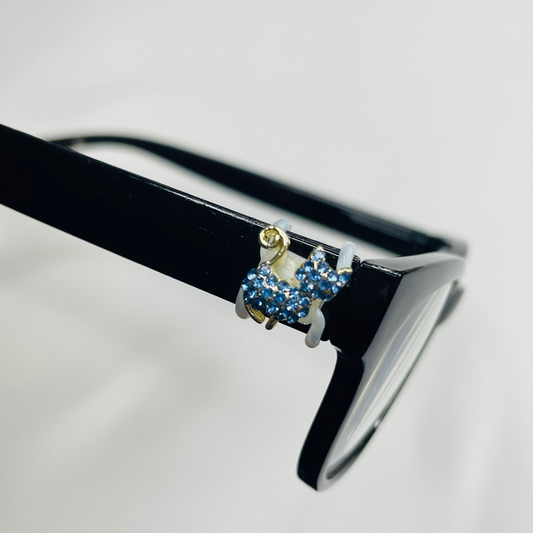 Blue and Silver Rhinestone Cat EyeDeco