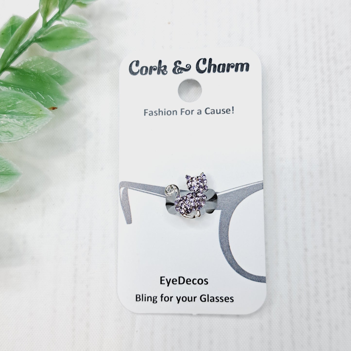 Purple and Gold Rhinestone Cat EyeDeco