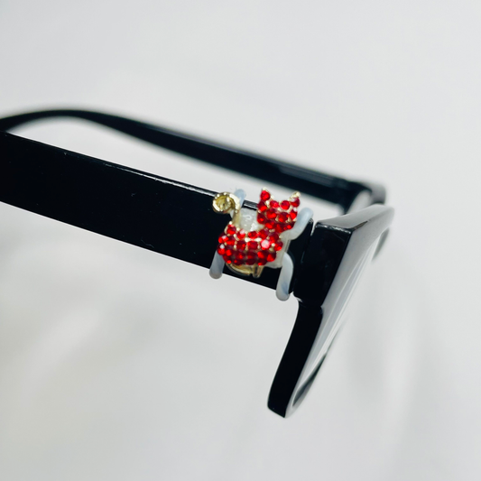 Red and Gold Rhinestone Cat EyeDeco