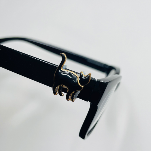 Black Cat Walking Enamel EyeDeco