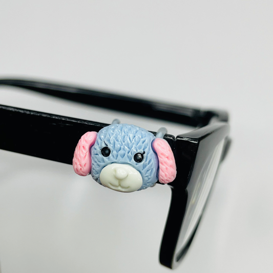 Blue Dog with Pink Ears Resin EyeDeco