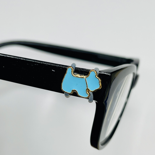 Blue Scottish Terrier Dog Gold Plated Enamel EyeDeco