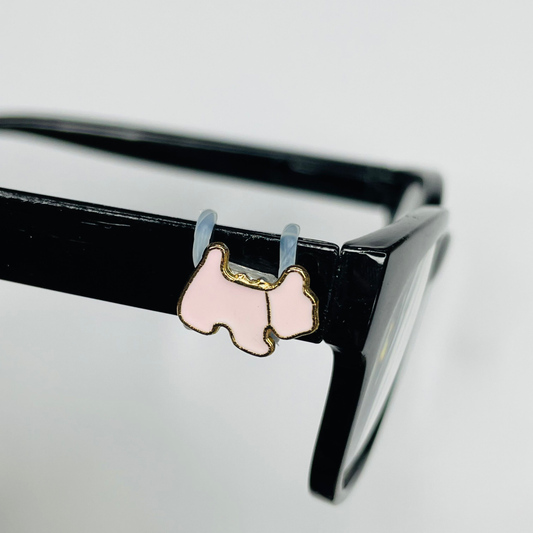 Pink Scottish Terrier Dog Gold Plated Enamel EyeDeco