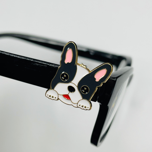 French BullDog Plated Enamel EyeDeco