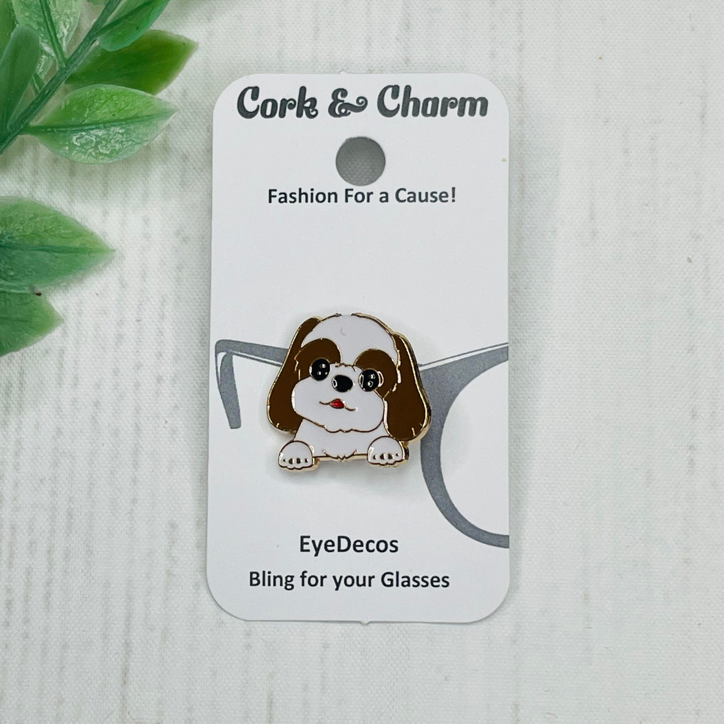 Shih Tzu Dog Plated Enamel EyeDeco