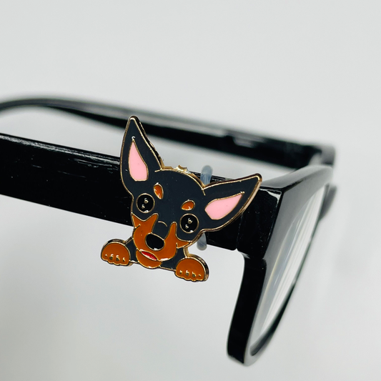 Miniature Pinscher Dog Plated Enamel EyeDeco