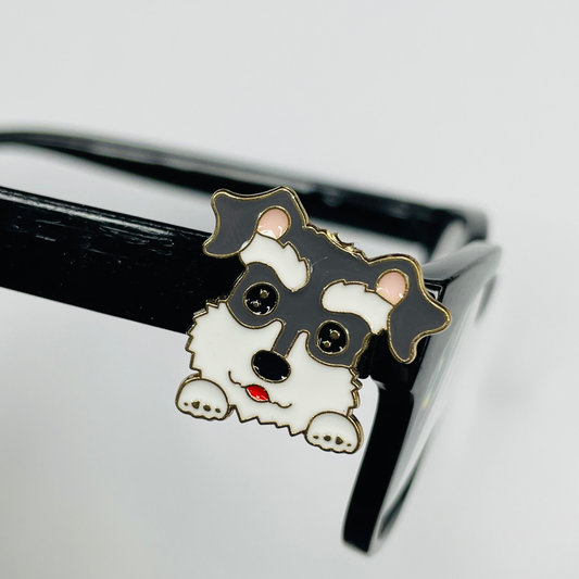 Schnauzer Dog Plated Enamel EyeDeco