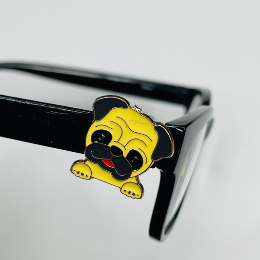 Pug Dog Plated Enamel EyeDeco