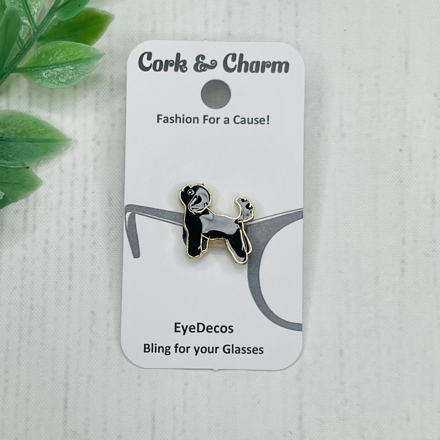 Black Dog Gold Plated Enamel EyeDeco