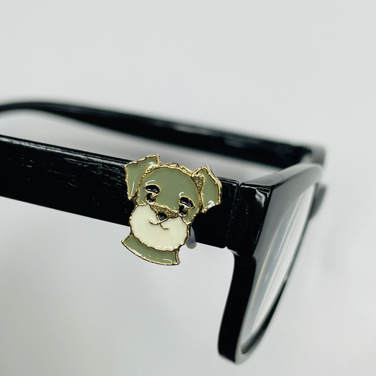 Schnauzer Dog Gold Plated Enamel EyeDeco