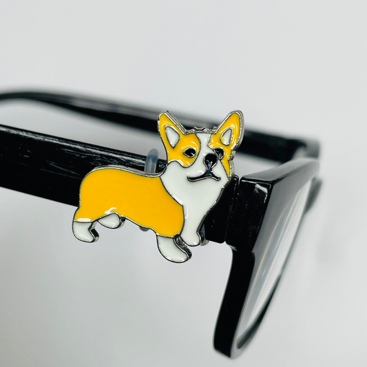Corgi Dog Silver Plated Enamel EyeDeco