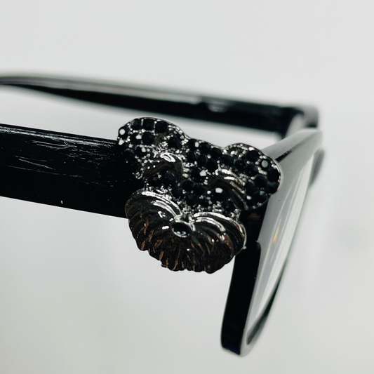Black Rhinestone Schnauzer Dog EyeDeco