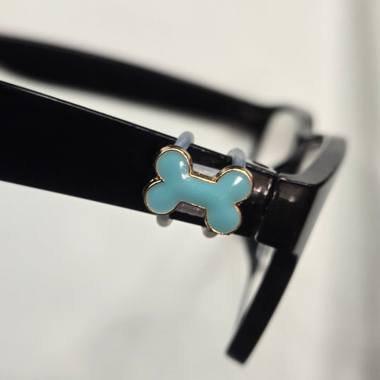 Blue Dog Bone Gold Plated Enamel EyeDeco