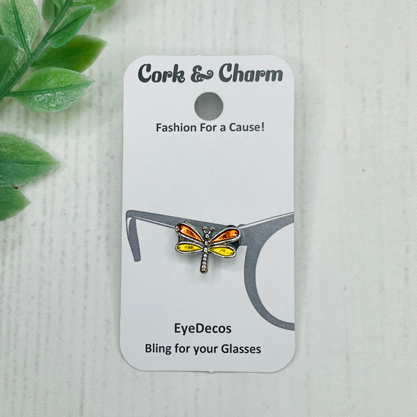 Copper and Gold Dragonfly Silver Enamel EyeDeco