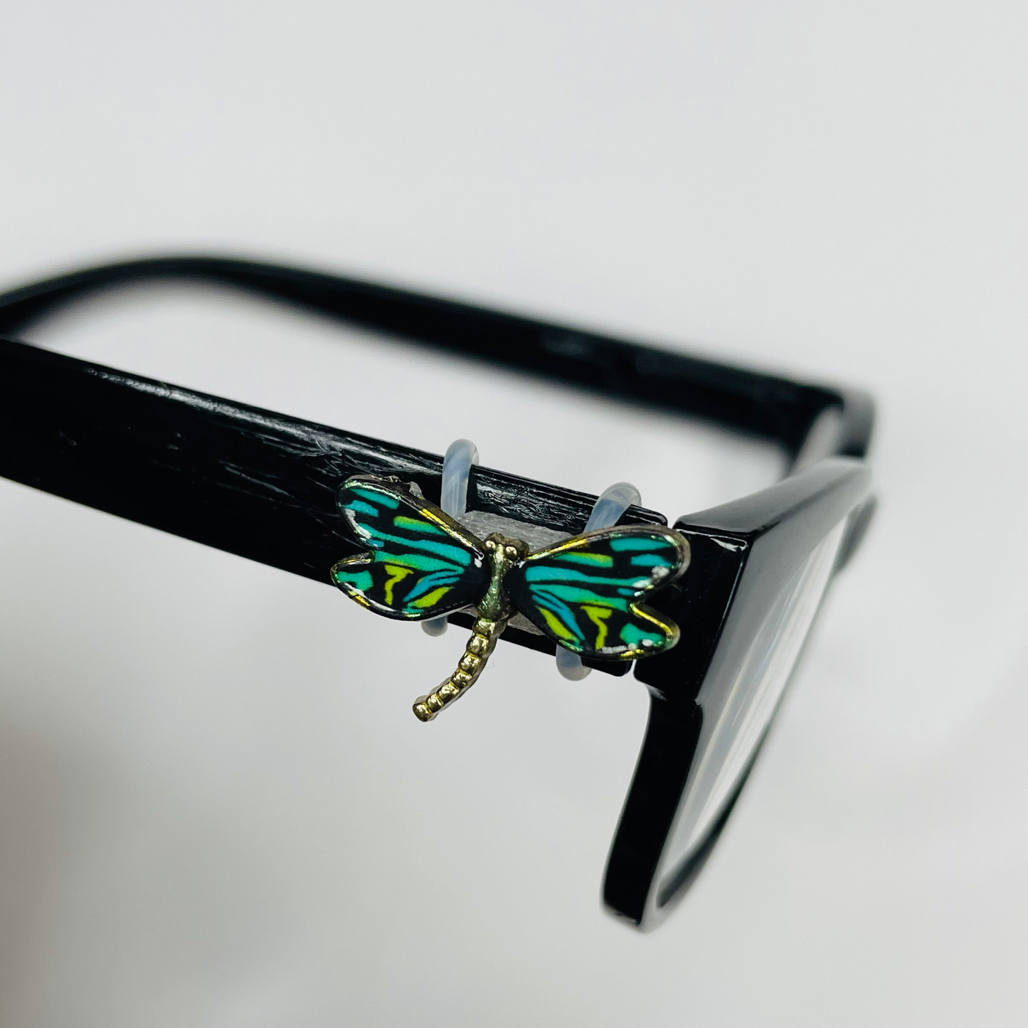 Blue Turquoise Dragonfly Gold Enamel EyeDeco