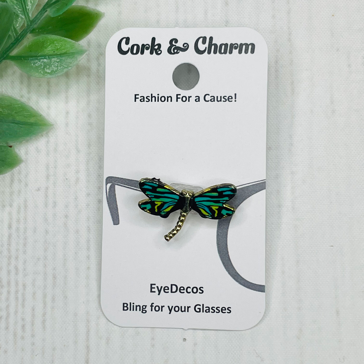 Blue Turquoise Dragonfly Gold Enamel EyeDeco