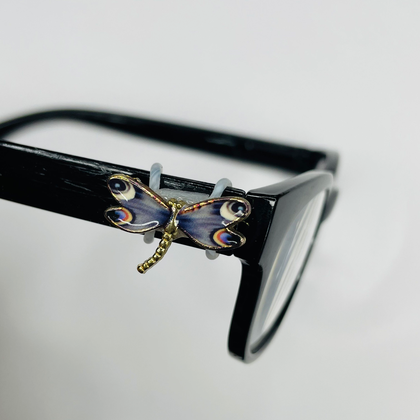 Purple Spotted Dragonfly Gold Enamel EyeDeco