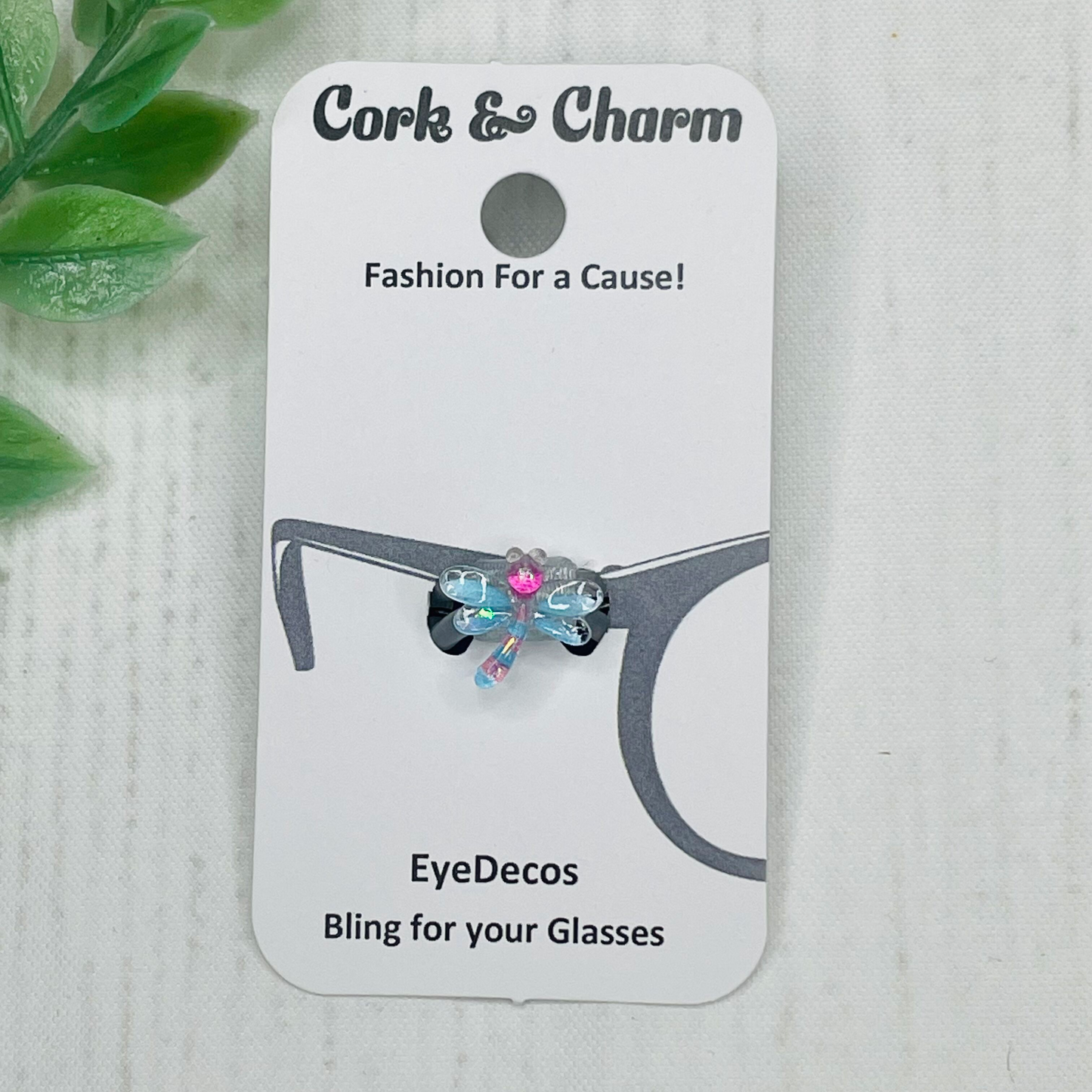Blue and Pink Dragonfly Resin EyeDeco