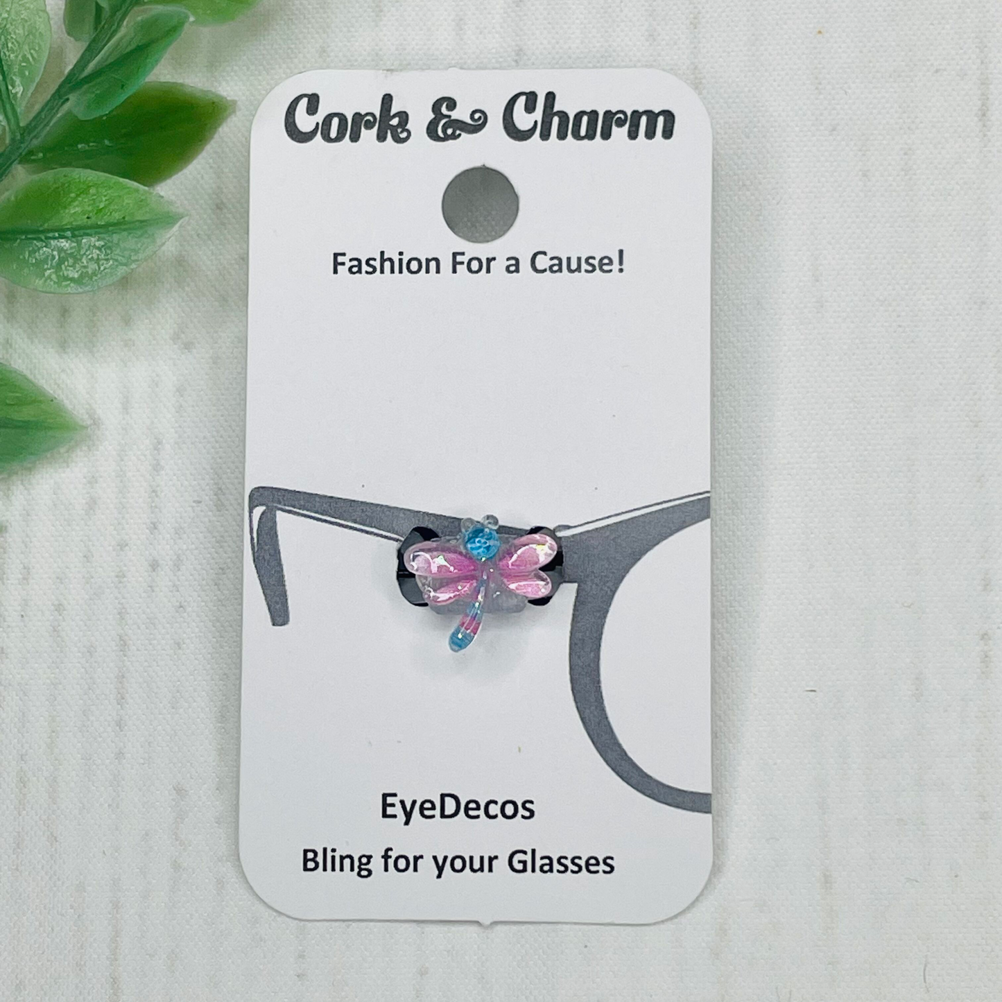 Pink and Blue Dragonfly Resin EyeDeco