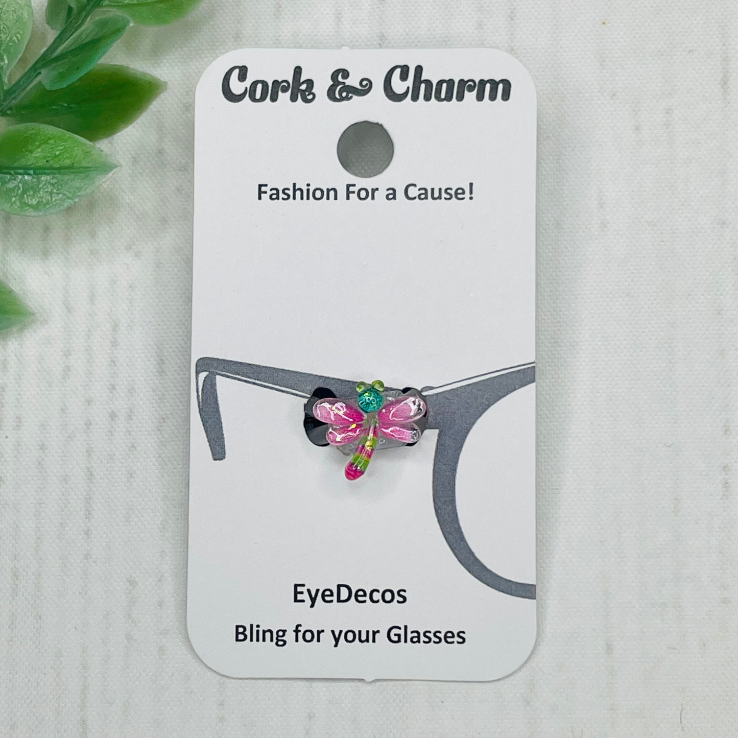 Pink and Green Dragonfly Resin EyeDeco