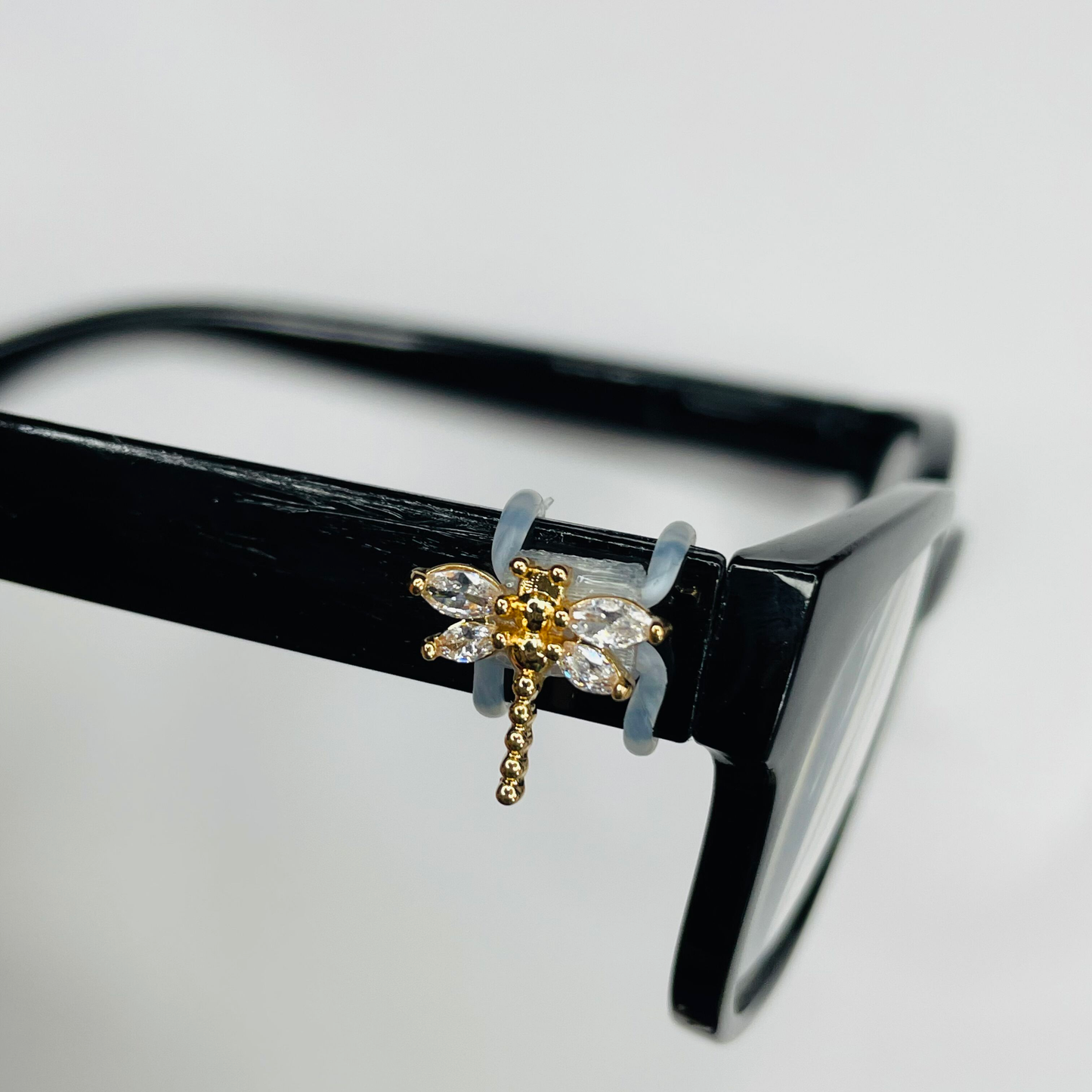 Gold and White Rhinestone Dragonfly EyeDeco