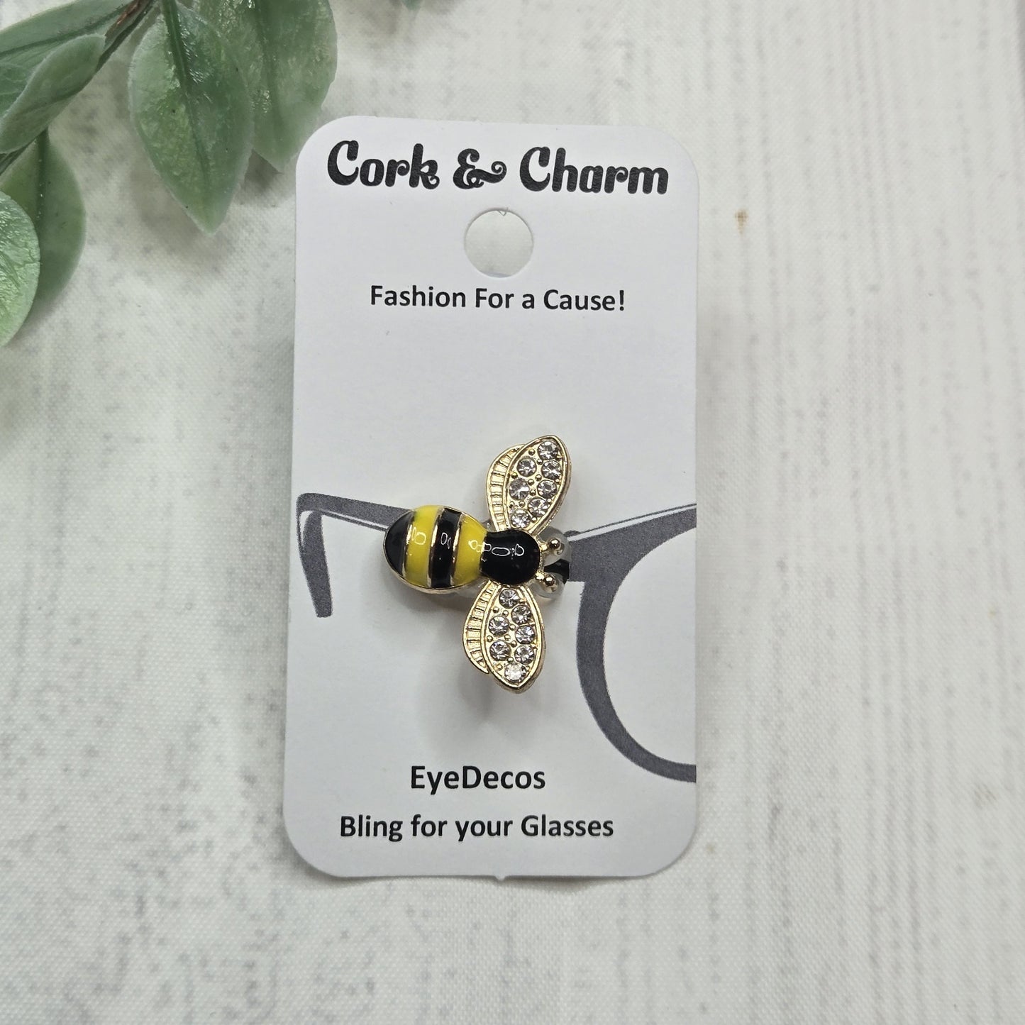 Gold Rhinestone Bee Enamel EyeDeco