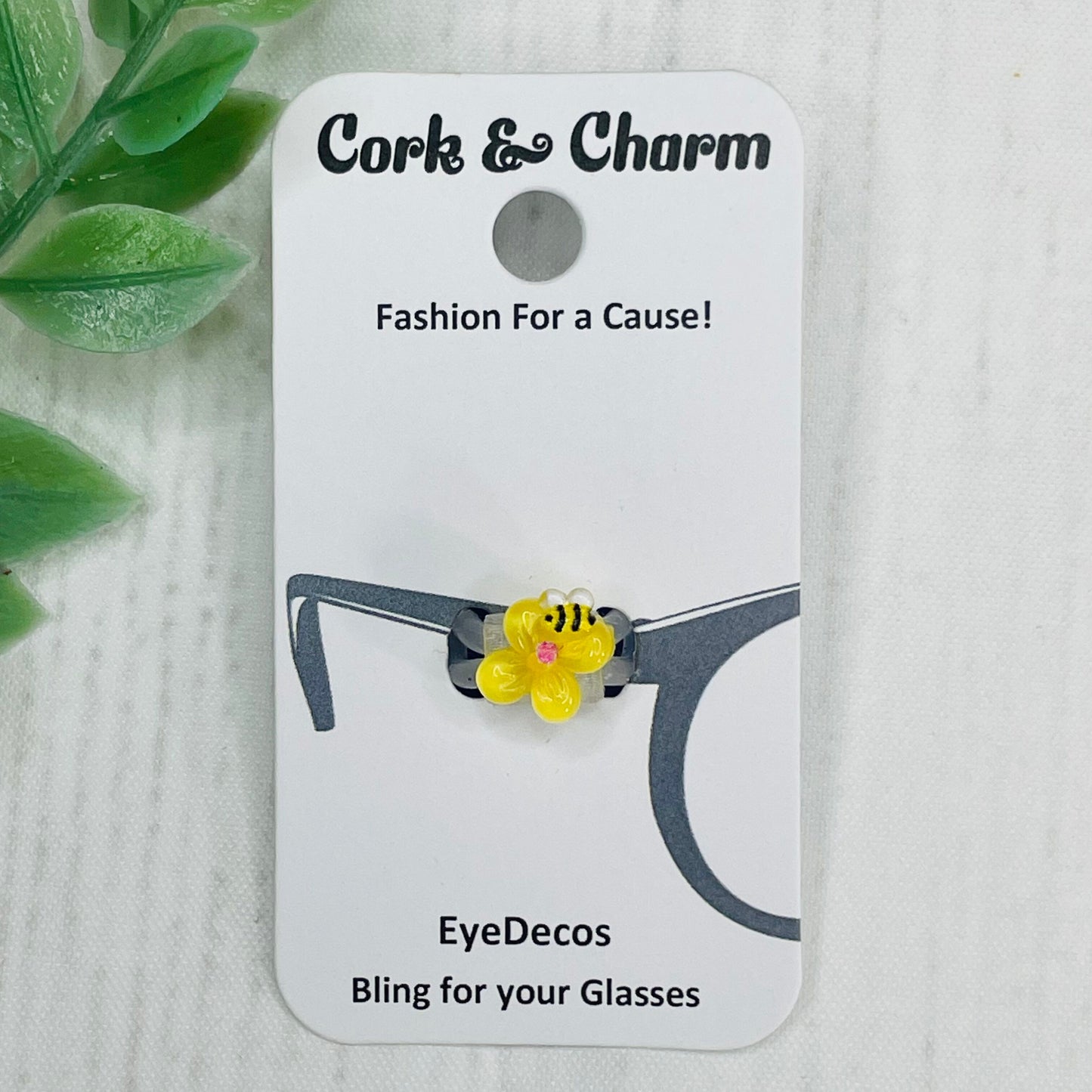 Mini Bee on Yellow Flower Resin EyeDeco