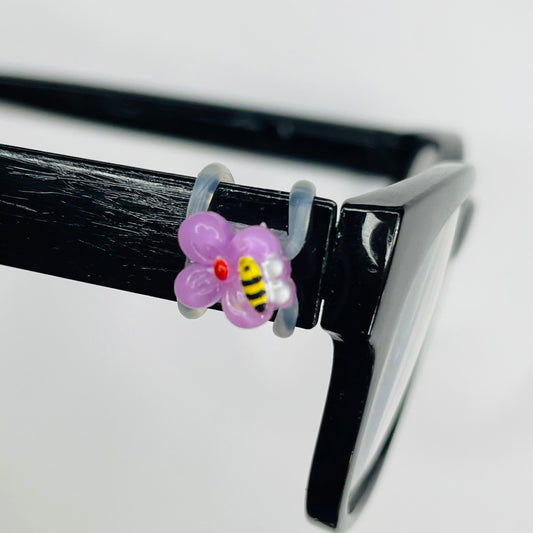 Mini Bee on Purple Flower Resin EyeDeco