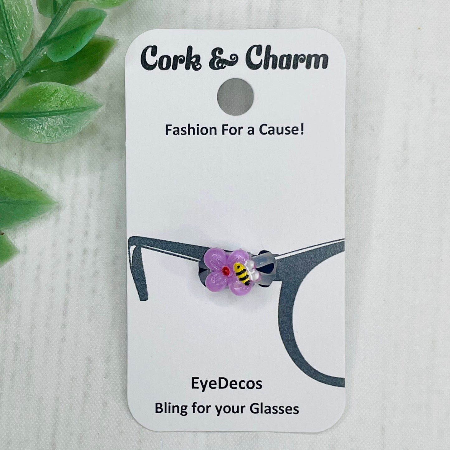 Mini Bee on Purple Flower Resin EyeDeco