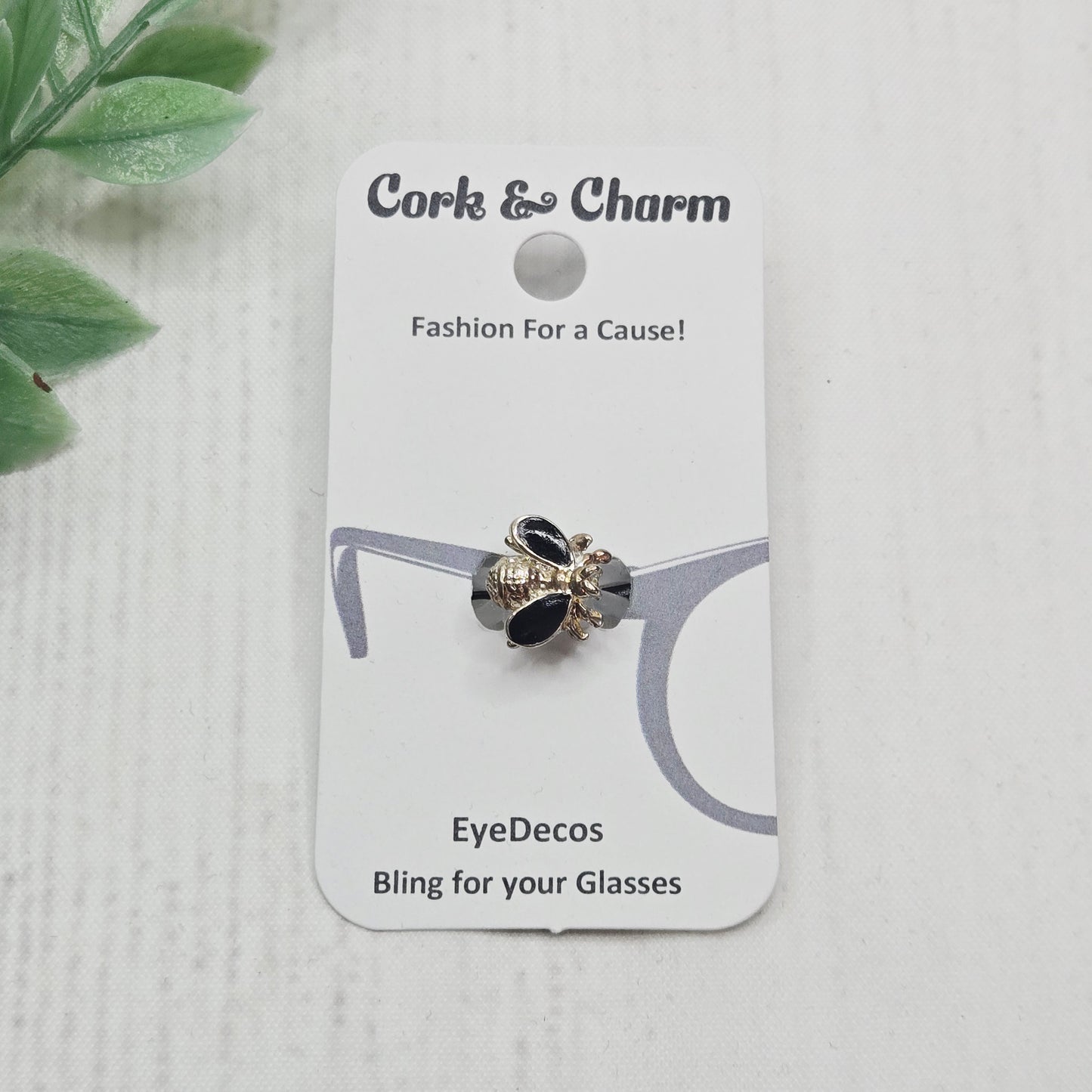 Silver and Black Bee Metal EyeDeco