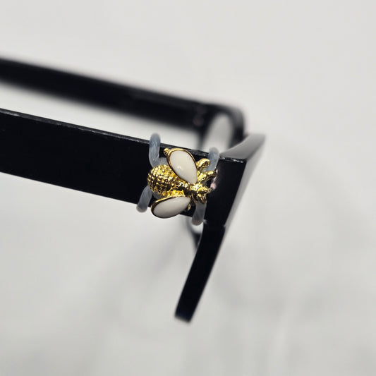 Gold and White Bee Metal EyeDeco