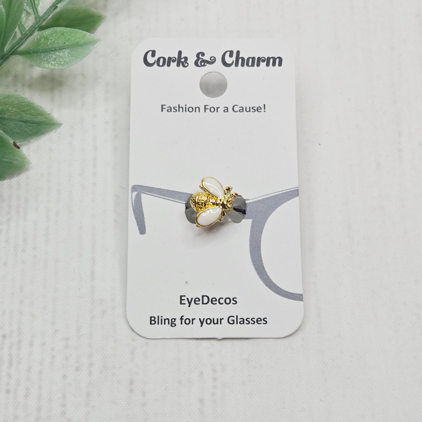 Gold and White Bee Metal EyeDeco
