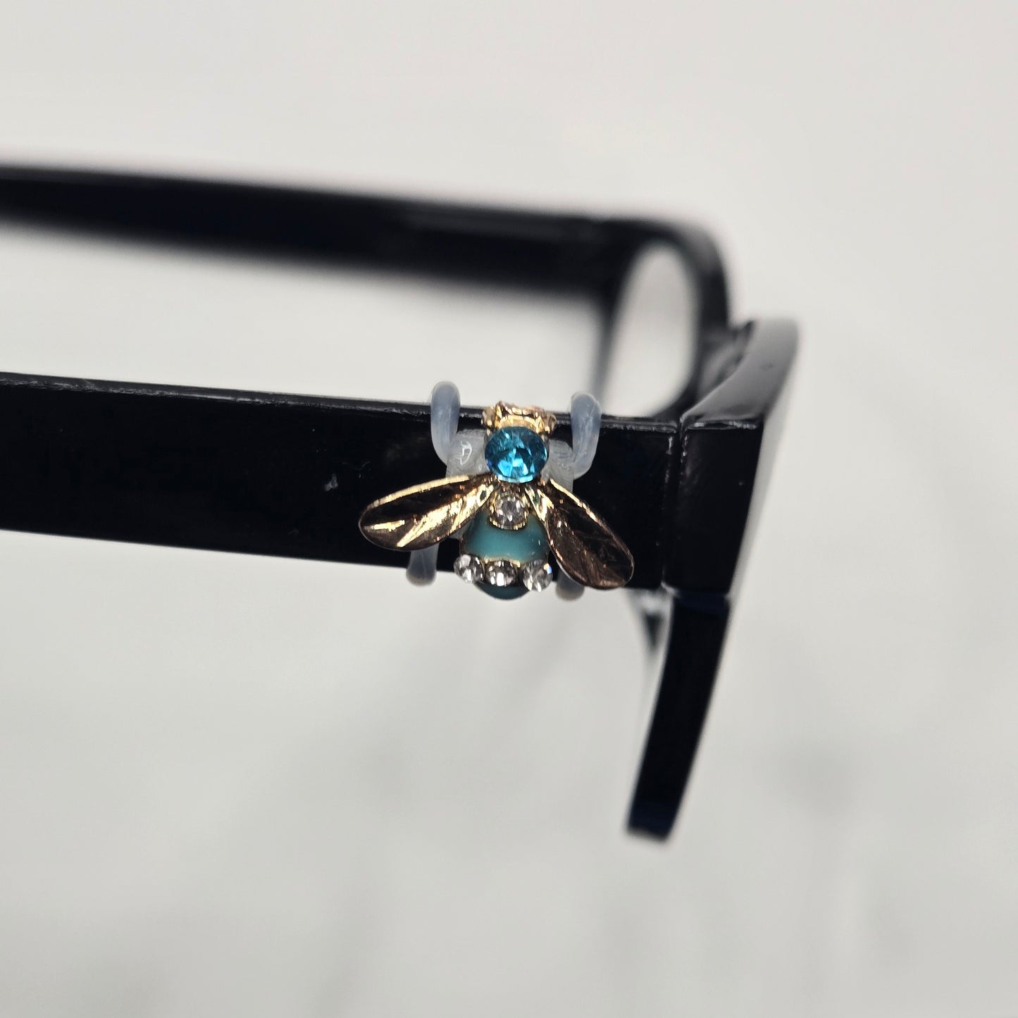 Blue and Gold Rhinestone Bee EyeDeco
