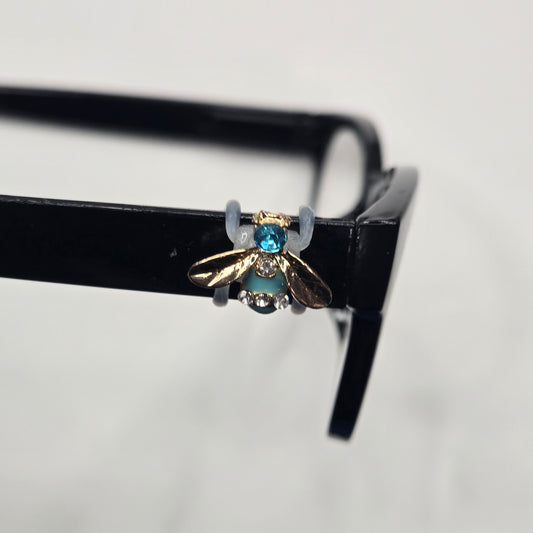 Blue and Gold Rhinestone Bee EyeDeco