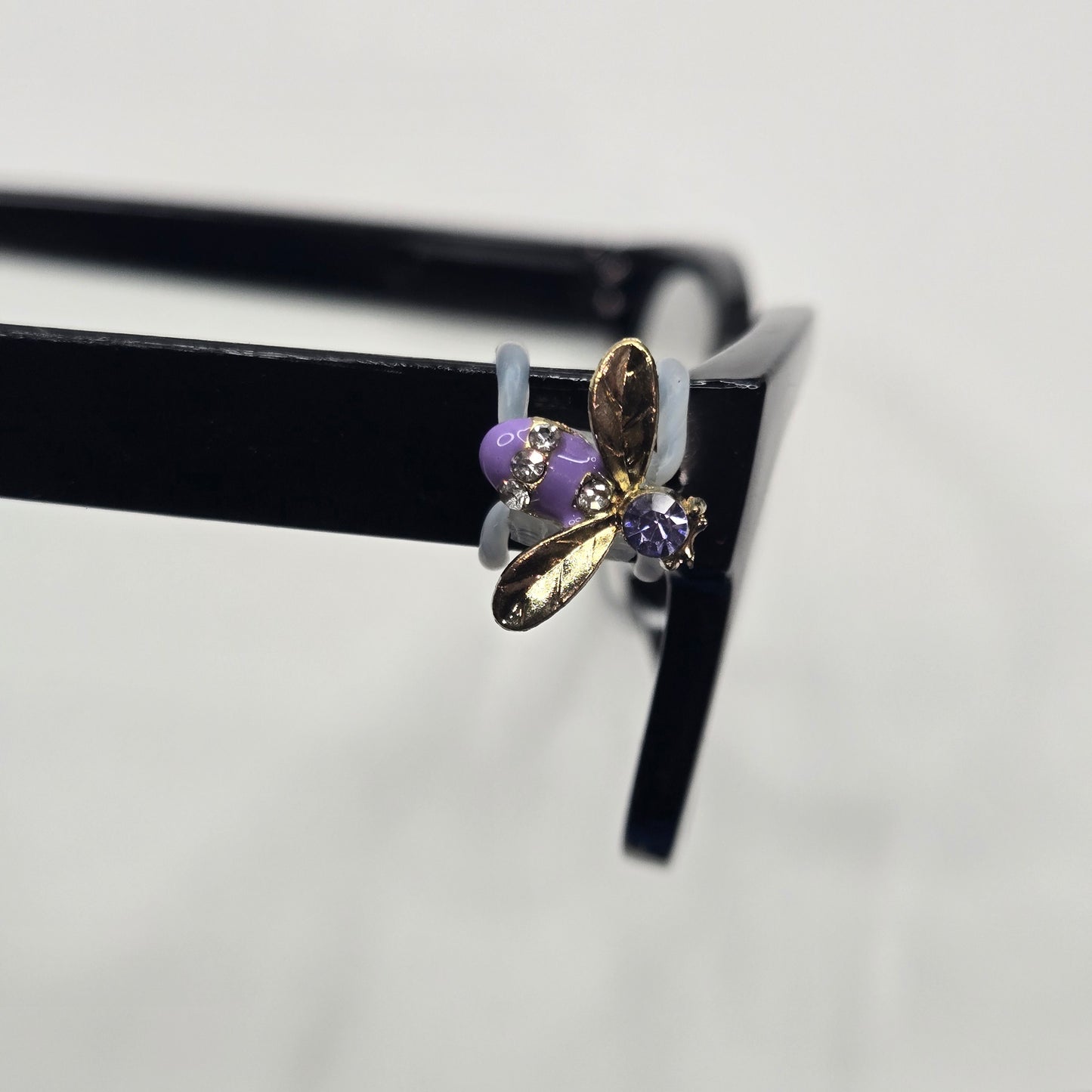 Purple and Gold Rhinestone Bee EyeDeco