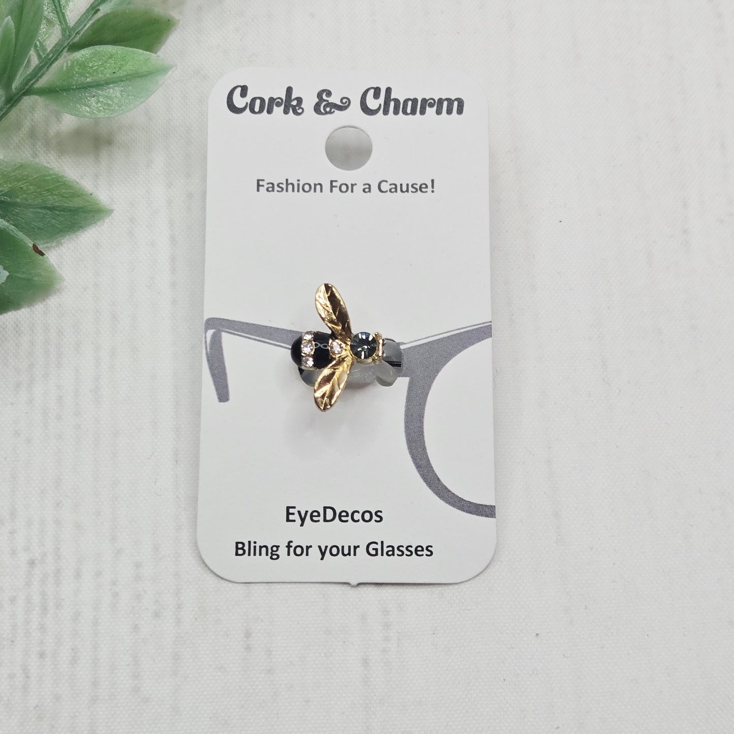 Black and Gold Rhinestone Bee EyeDeco
