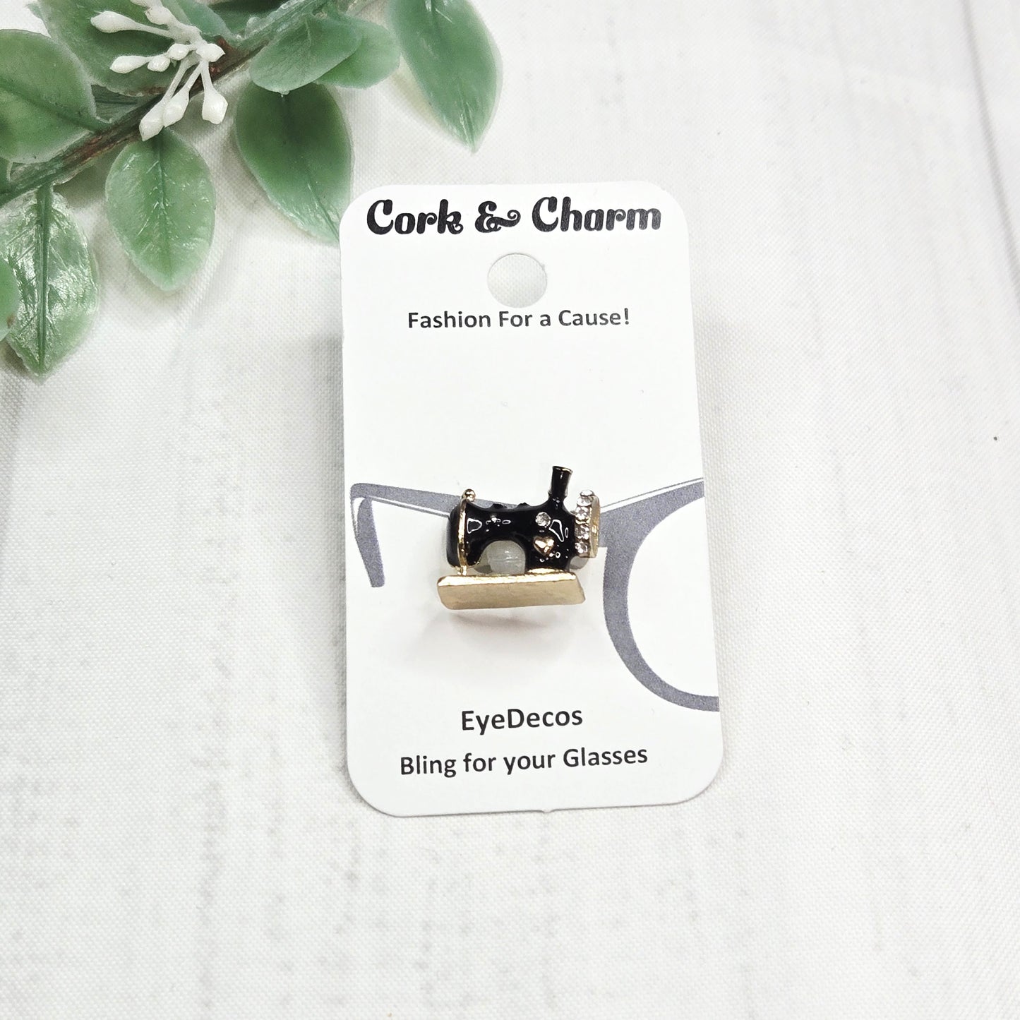 Black Sewing Machine Bling Enamel EyeDeco
