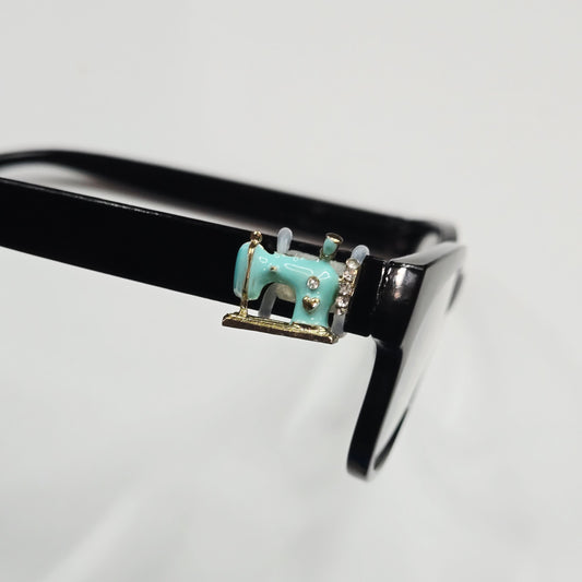 Teal Blue Turquoise Sewing Machine Bling Enamel EyeDeco