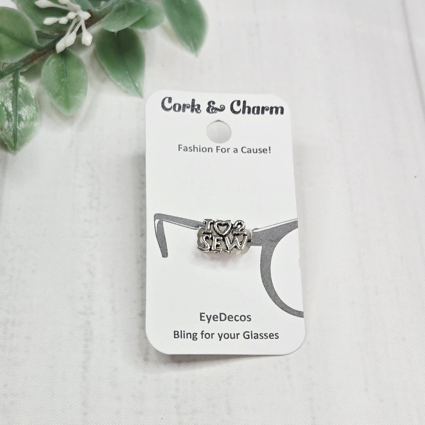 I Heart Love 2 Sew Silver Metal EyeDeco