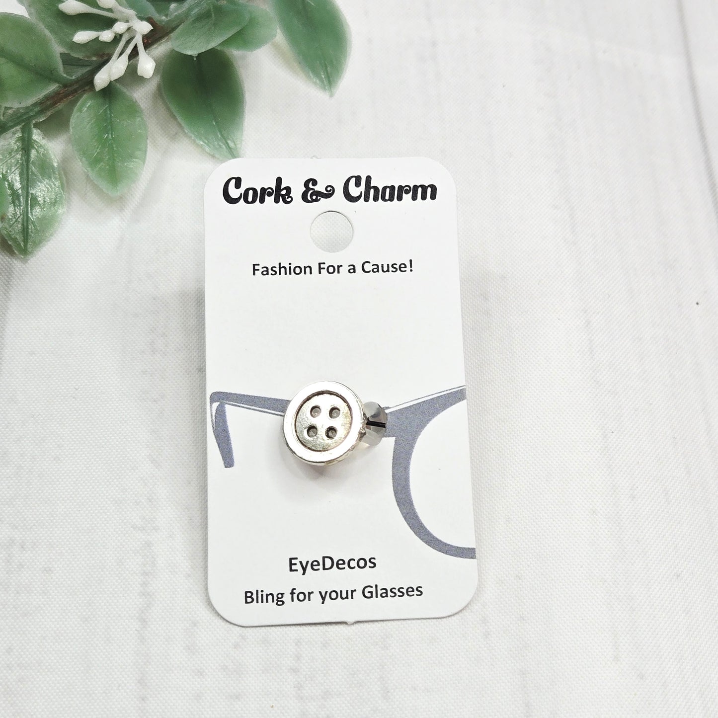 Silver Button Metal EyeDeco