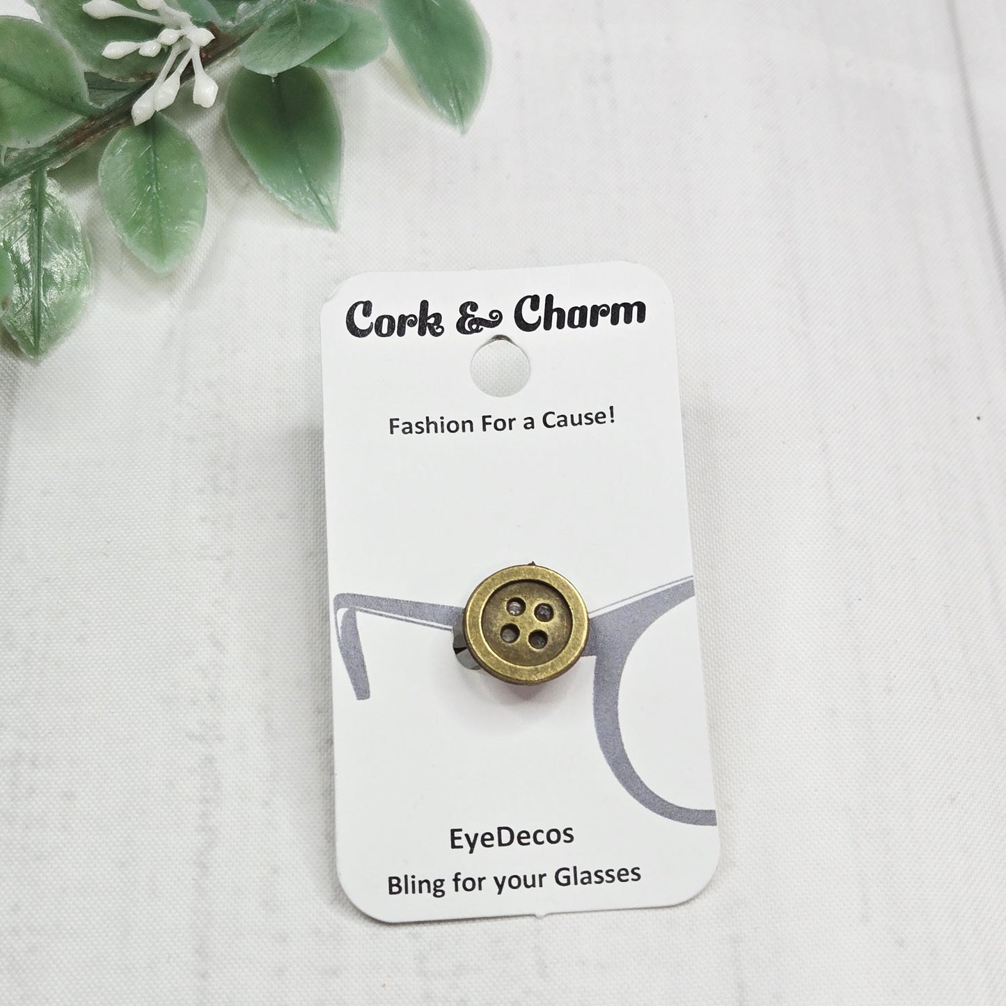 Antique Gold Button Metal EyeDeco