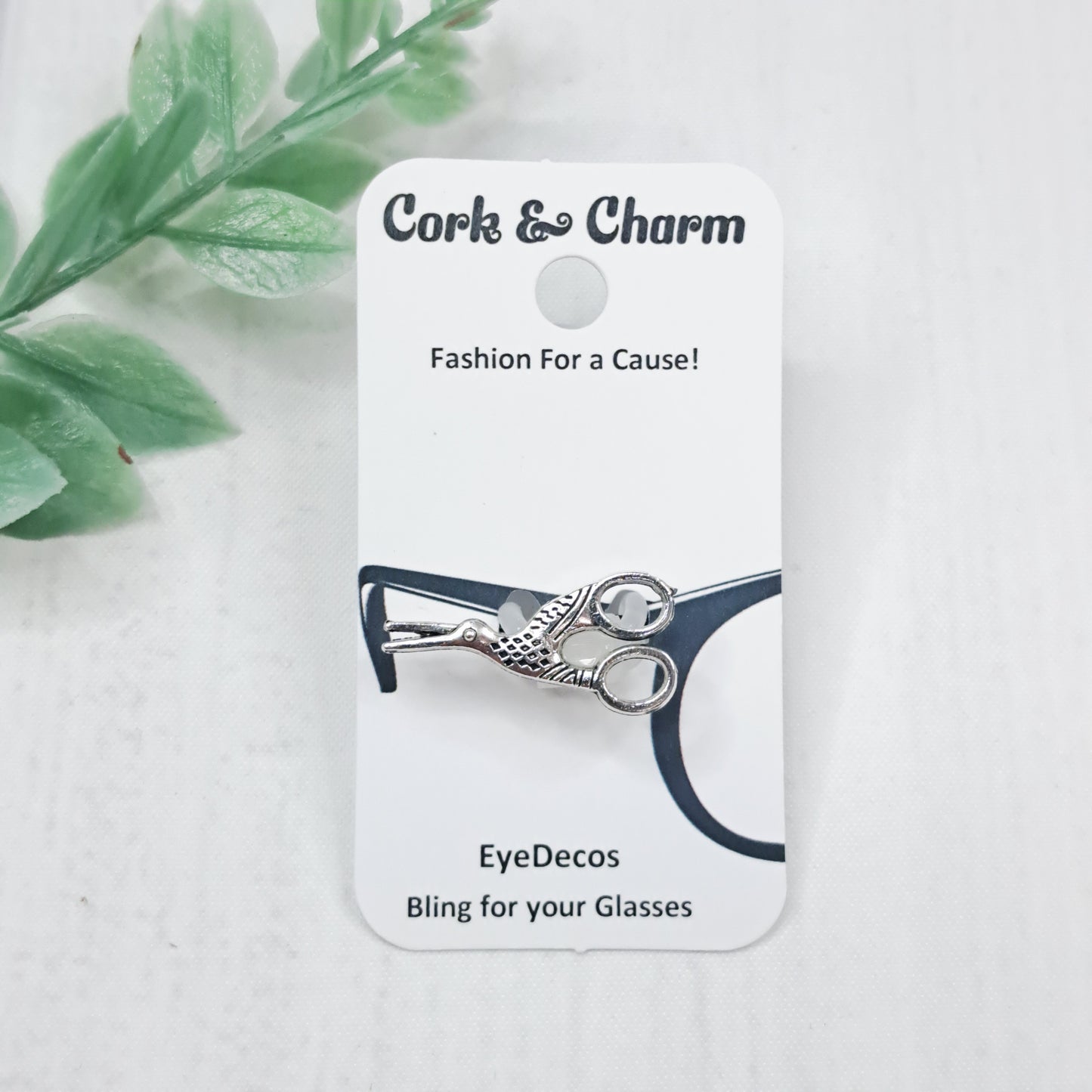 Silver Stork Scissors Metal EyeDeco