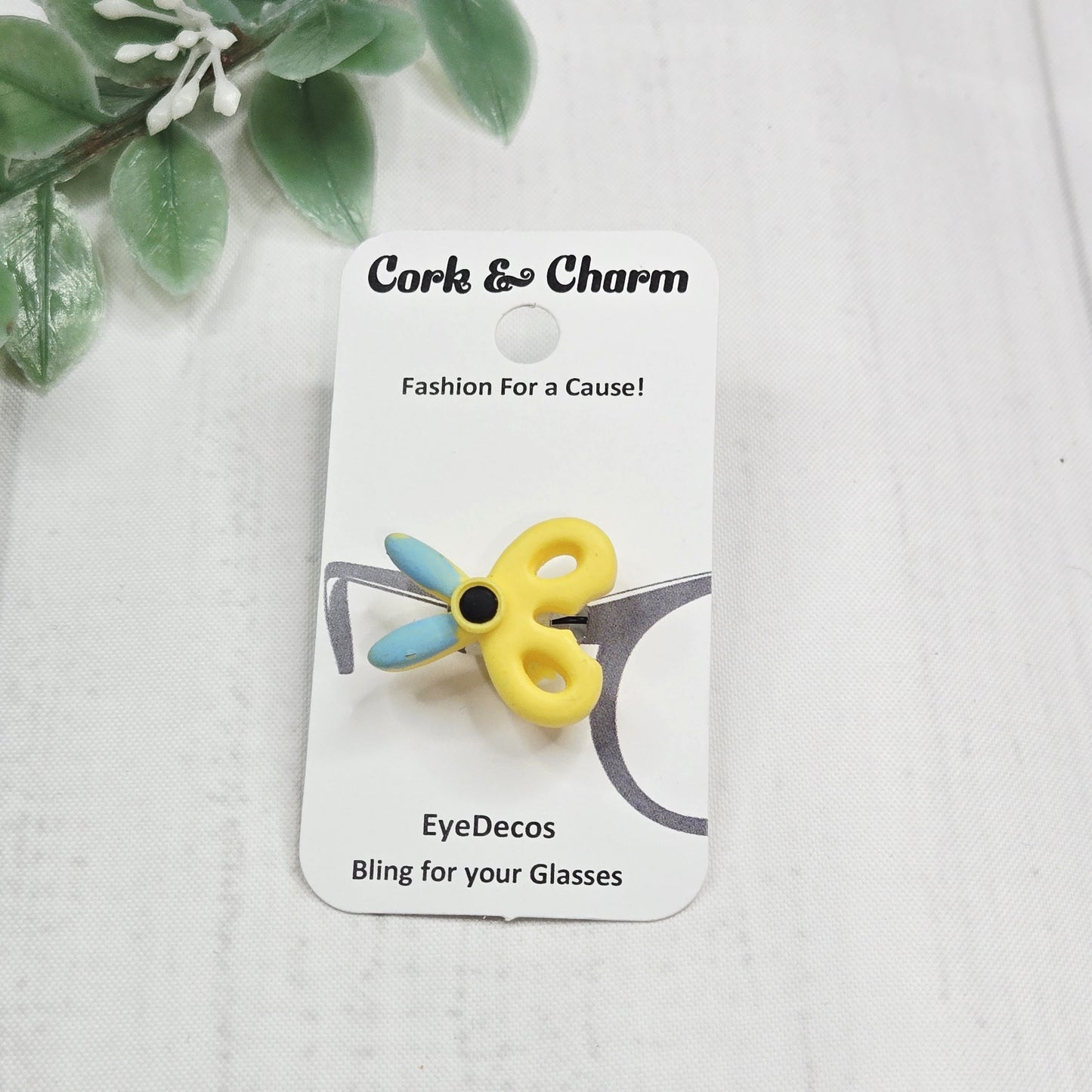 Yellow and Blue Scissors Resin EyeDeco