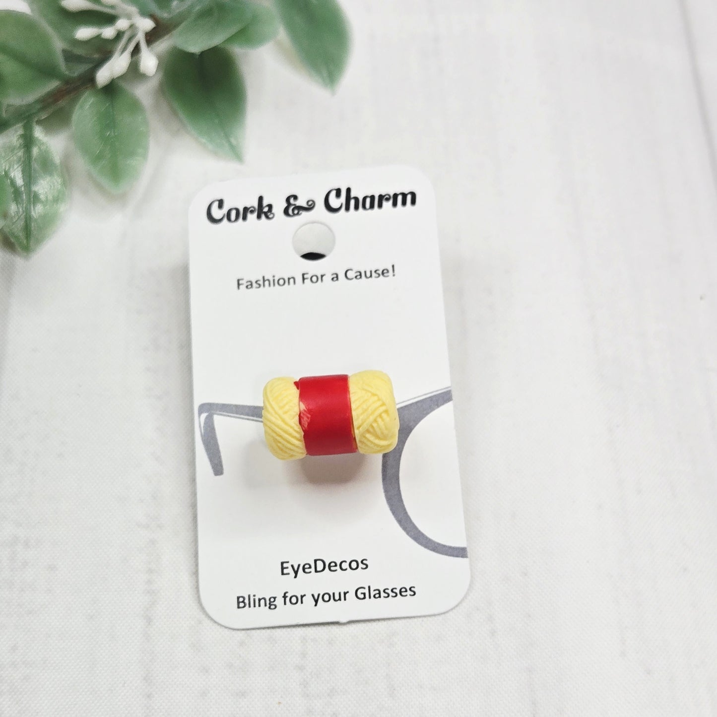 Yellow Skein of Yarn Resin EyeDeco
