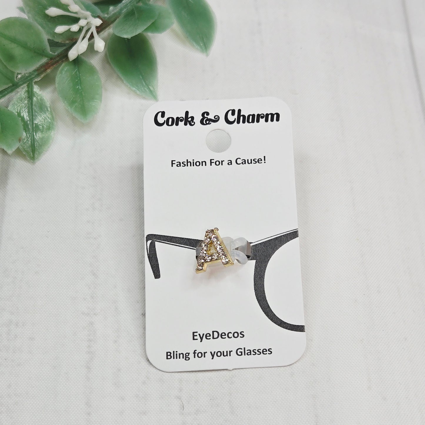 A Initial Rhinestone Bling EyeDeco