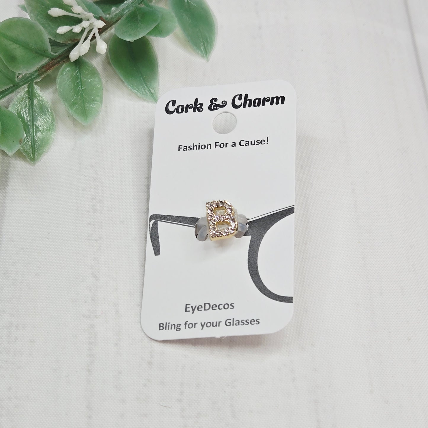 B Initial Rhinestone Bling EyeDeco