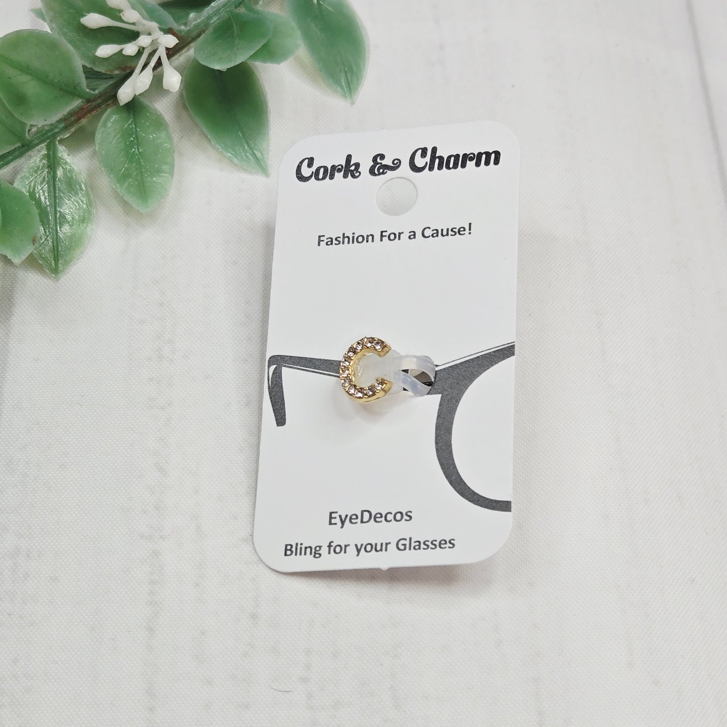 C Initial Rhinestone Bling EyeDeco